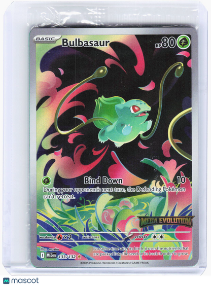 2025 Pokemon—Bulbasaur (Stamped) #133/132 Mega Evolution—IR Foil (Sealed)