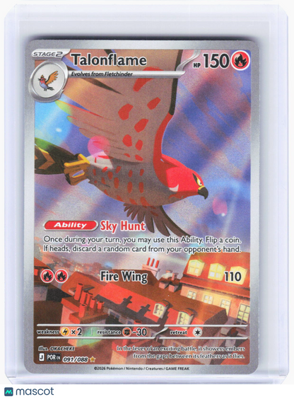 2026 Pokemon—Talonflame #91/88 Perfect Order—Illustration Rare Foil