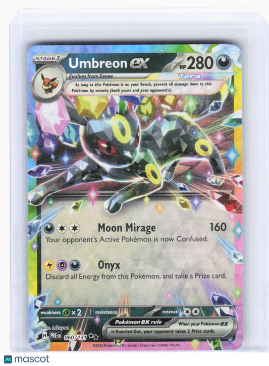 2025 Pokemon—Umbreon ex #60/131 Prismatic Evolutions—Double Rare Foil