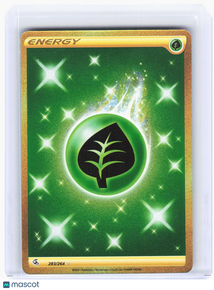 2022 Pokemon—Grass Energy (Secret) #283/264 Fusion Strike—Secret Rare Gold