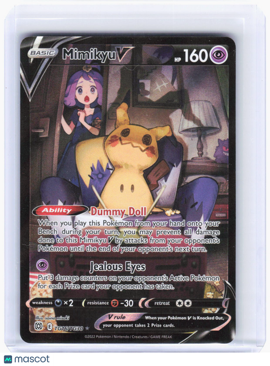 2022 Pokemon—Mimikyu V #TG16/TG30 Brilliant Stars Trainer Gallery—UR Foil