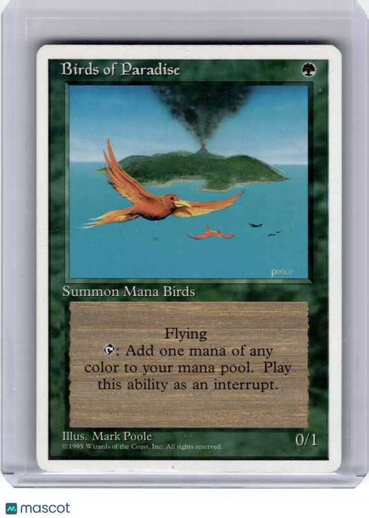 1995 Magic: The Gathering—Birds of Paradise #0/1 Fourth Edition—Rare [LP]