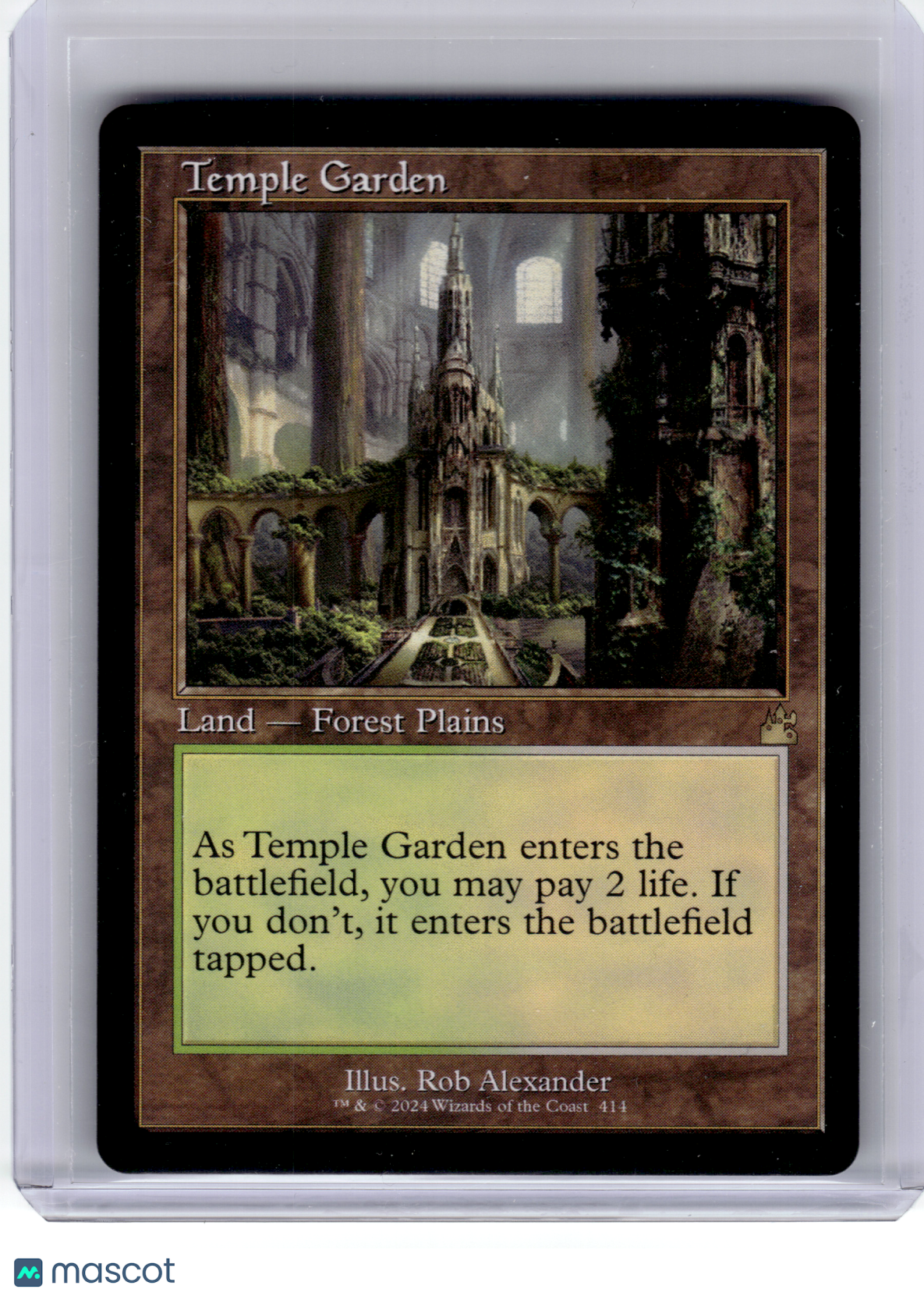 2024 Magic: TG—Temple Garden #414 Ravnica Remastered—Rare [LP] (Retro Frame)