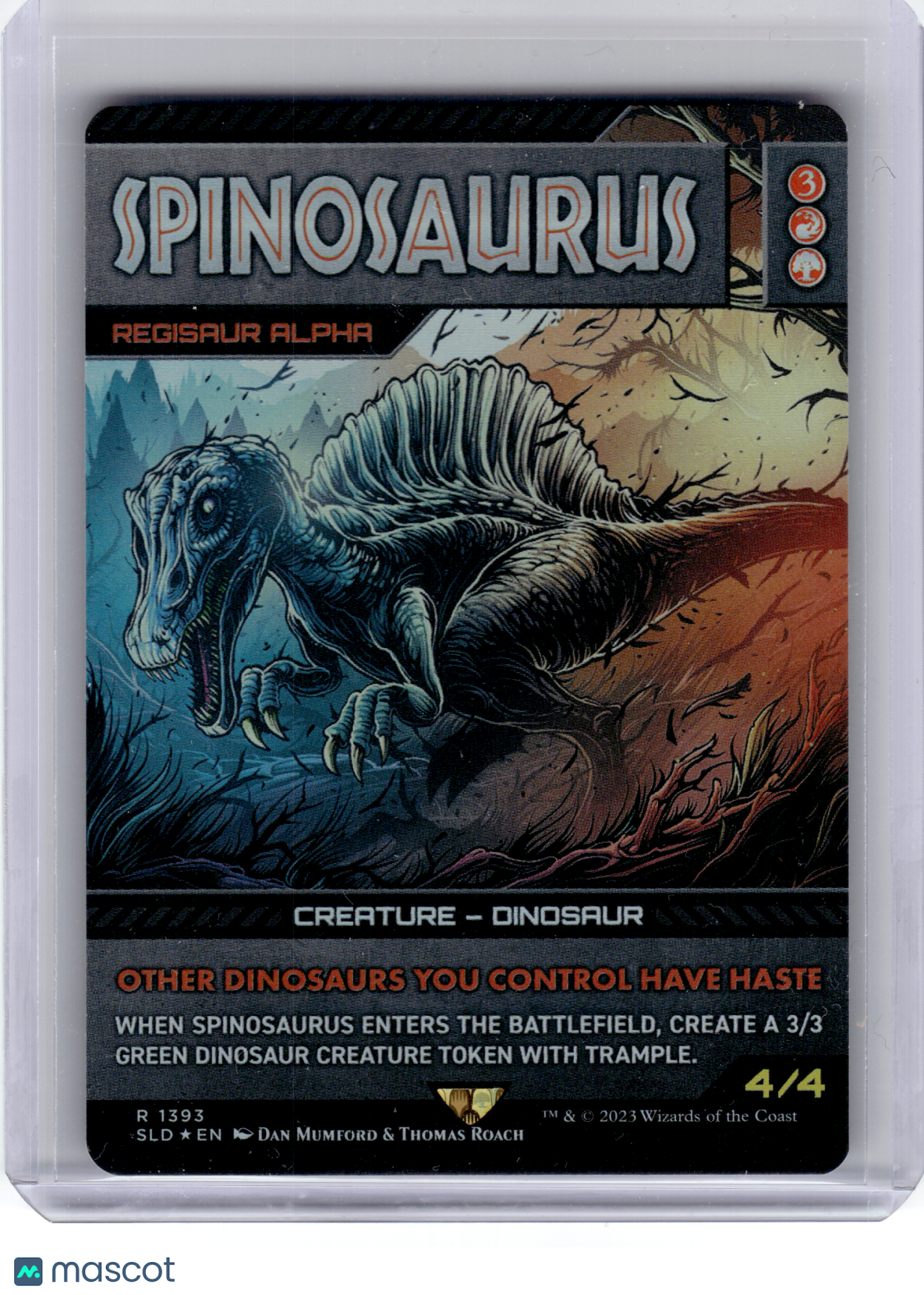 2023 Magic: TG—Regisaur Alpha Spinosaurus #1393 SLD—Rare Rainbow Foil
