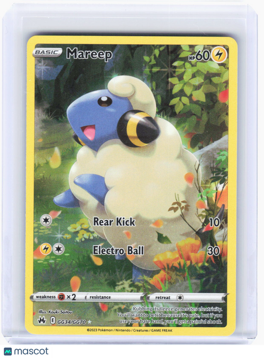 2023 Pokemon—Mareep #GG34/GG70 Crown Zenith: Galarian Gallery—Ultra Rare Foil