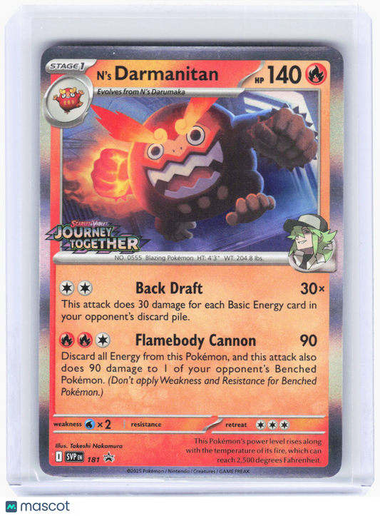 2025 Pokemon—N'S Darmanitan #SVP EN 181 Scarlet & Violet Promo Cards—BSP Foil