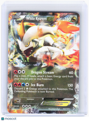 2012 Pokemon—White Kyurem EX #103/149 Boundaries Crossed—Ultra Rare Foil