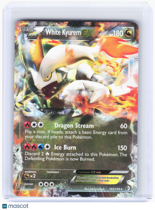 2012 Pokemon—White Kyurem EX #103/149 Boundaries Crossed—Ultra Rare Foil