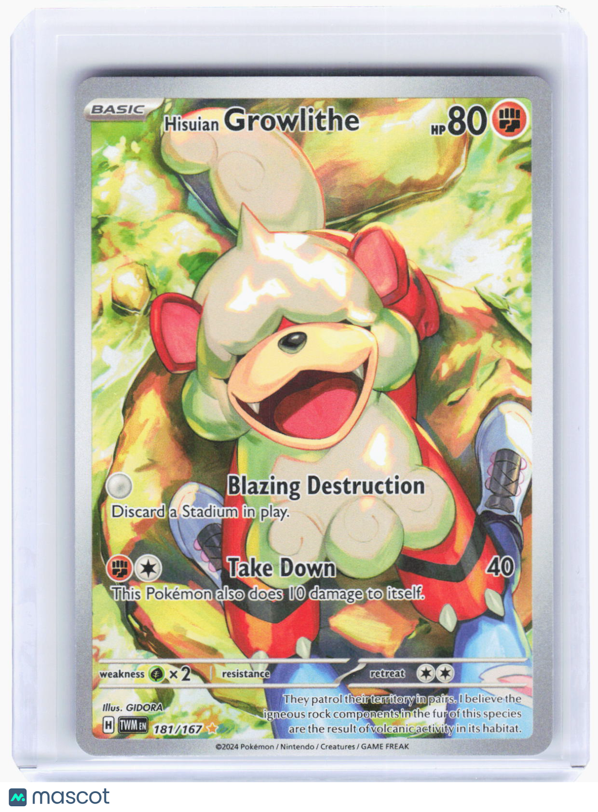 2024 Pokemon—Hisuian Growlithe #181/167 Twilight Masquerade—IR Foil