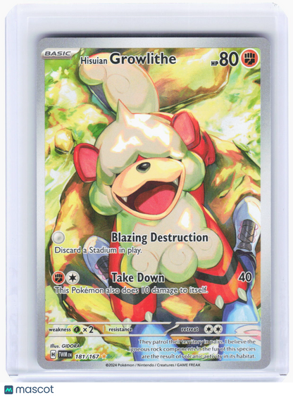 2024 Pokemon—Hisuian Growlithe #181/167 Twilight Masquerade—IR Foil