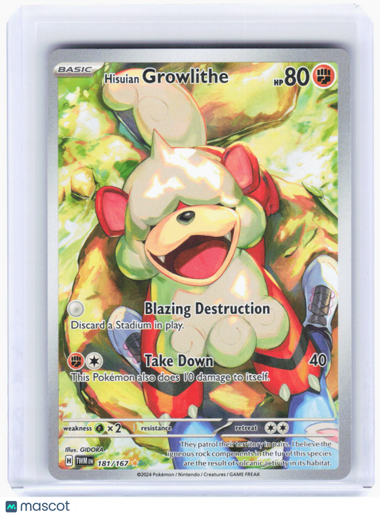 2024 Pokemon—Hisuian Growlithe #181/167 Twilight Masquerade—IR Foil