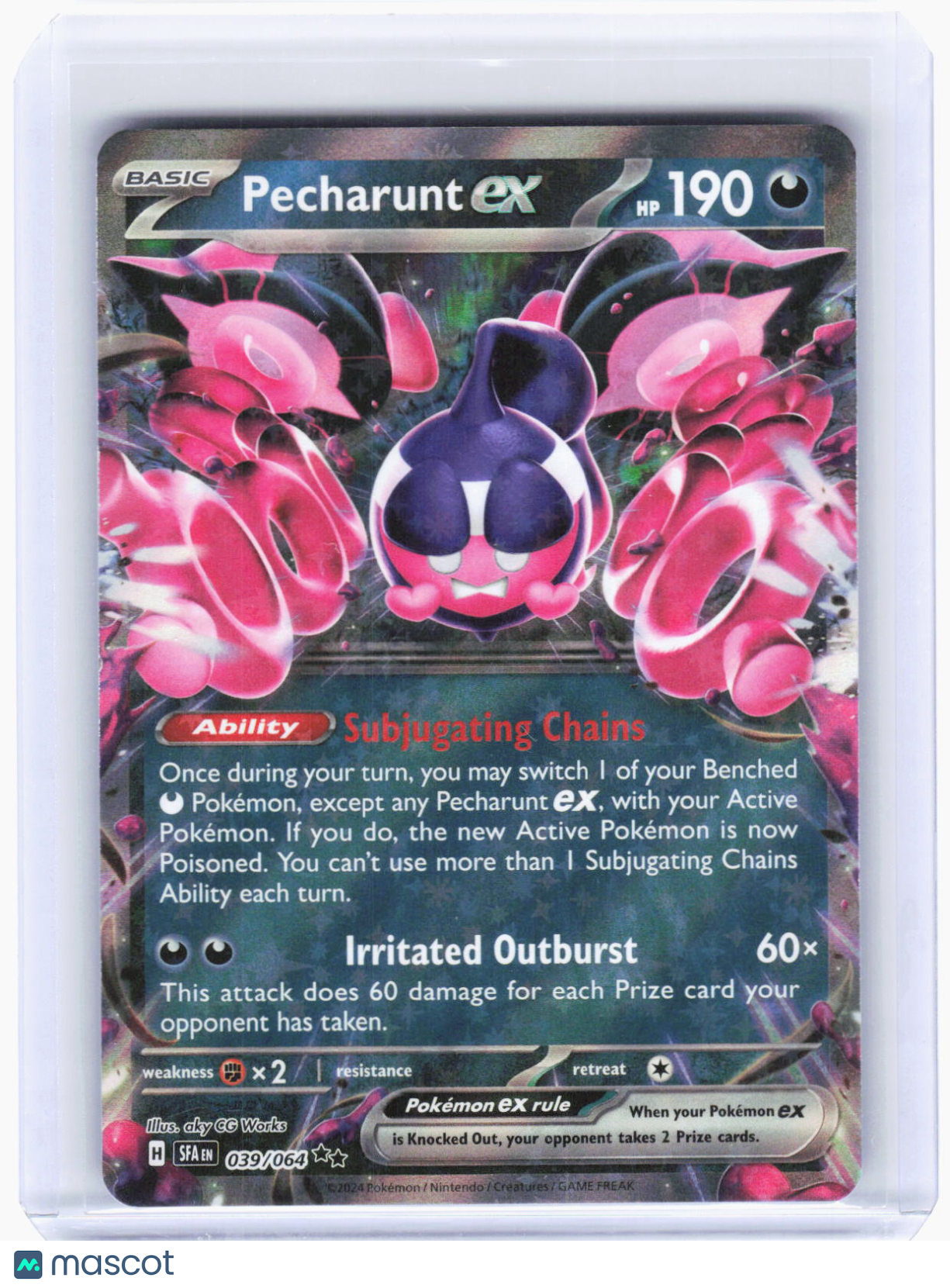2024 Pokemon—Pecharunt ex #39/64 Shrouded Fable—Double Rare Foil