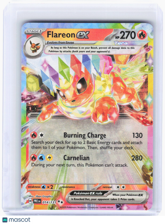 2025 Pokemon—Flareon ex #14/131 Prismatic Evolutions—Double Rare Foil