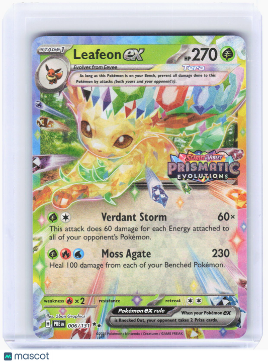 2025 Pokemon—Leafeon ex (Stamp) #6/131 Prismatic Evolutions—Double Rare Foil