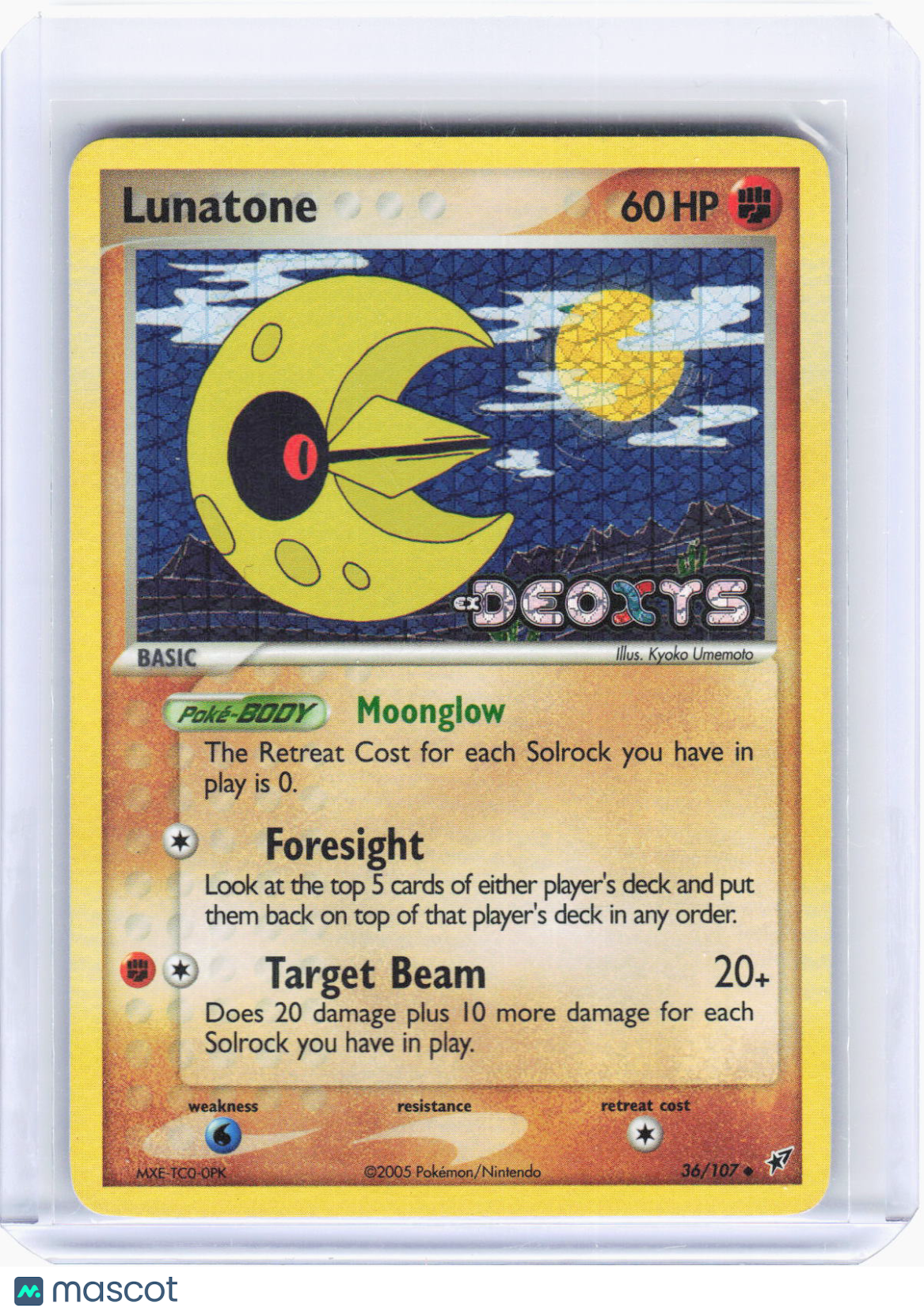 2005 Pokemon—Lunatone #36/107 Deoxys—Uncommon Reverse Holo (Lightly Played)