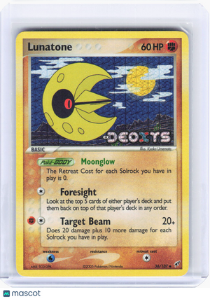 2005 Pokemon—Lunatone #36/107 Deoxys—Uncommon Reverse Holo (Lightly Played)