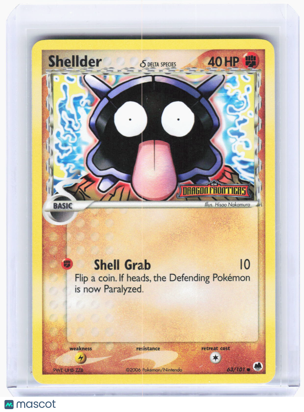 2006 Pokemon—Shellder Shellder #63/101 Dragon Frontiers—Common RH (LP)
