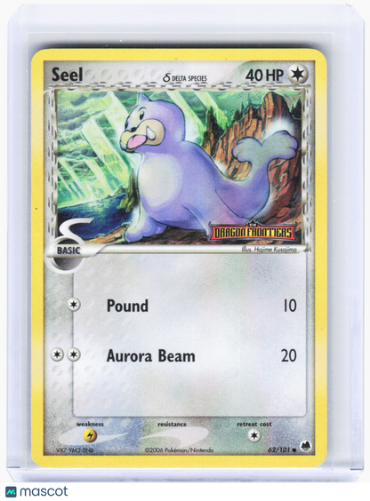 2006 Pokemon—Seel #62/101 Dragon Frontiers—Common Reverse Holo (Lightly Played)