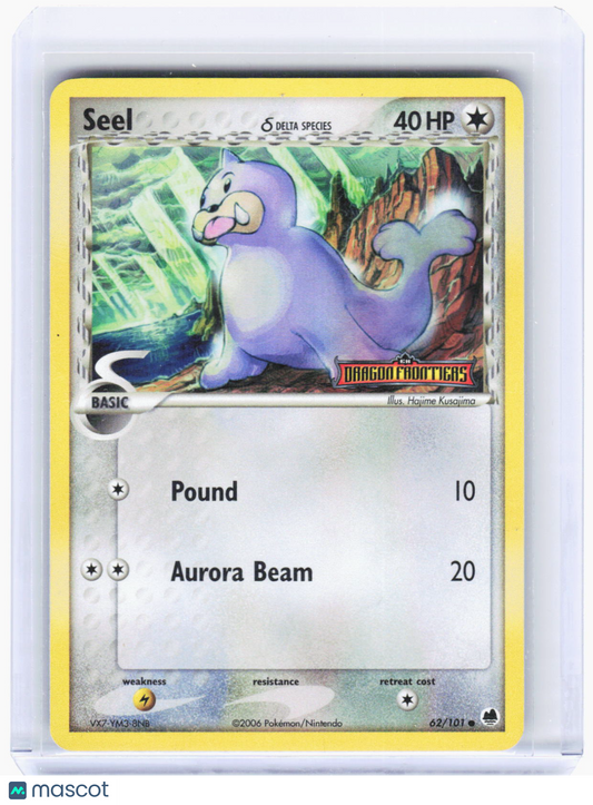 2006 Pokemon—Seel #62/101 Dragon Frontiers—Common Reverse Holo (Lightly Played)