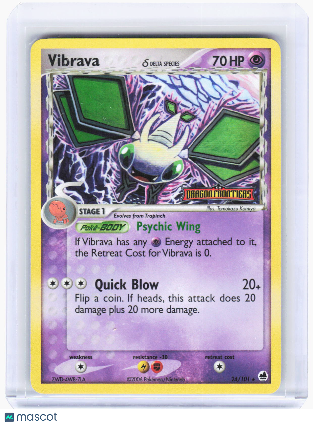 2006 Pokemon—Vibrava (Delta Species) #24/101 Dragon Frontiers—Rare RH (LP)