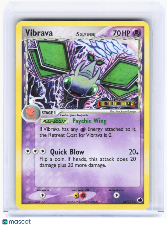 2006 Pokemon—Vibrava (Delta Species) #24/101 Dragon Frontiers—Rare RH (LP)