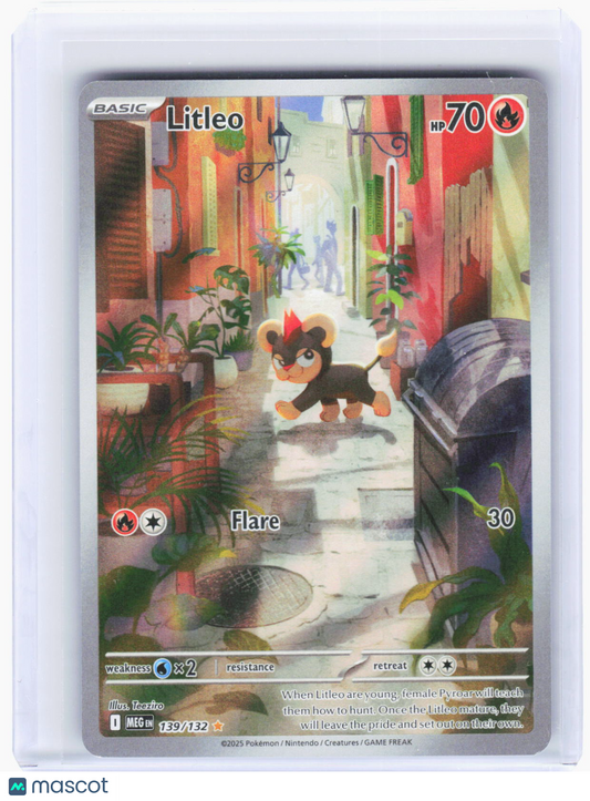 2025 Pokemon—Litleo #139/132 Mega Evolution—Illustration Rare Foil