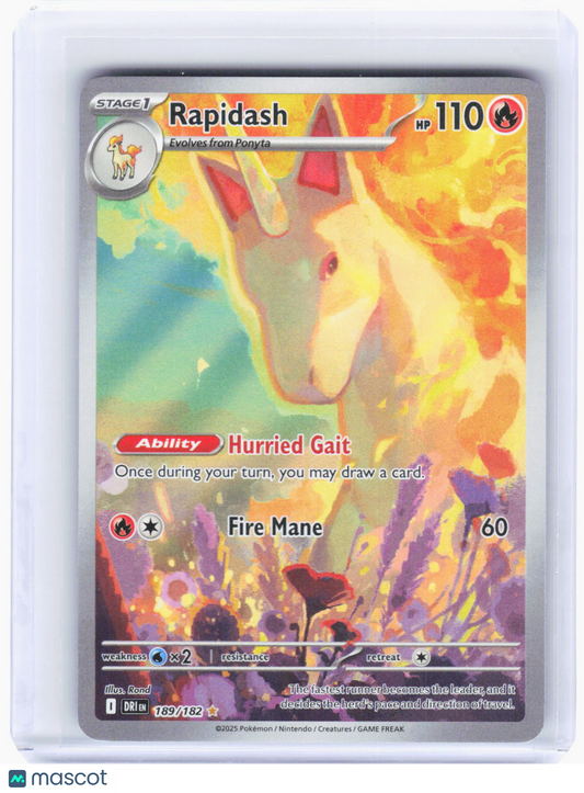 2025 Pokemon—Rapidash #189/182 Destined Rivals—Illustration Rare Foil