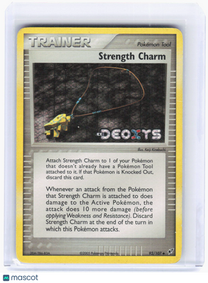 2005 Pokemon—Strength Charm #92/107 Deoxys—Uncommon Reverse Holo (Damaged)
