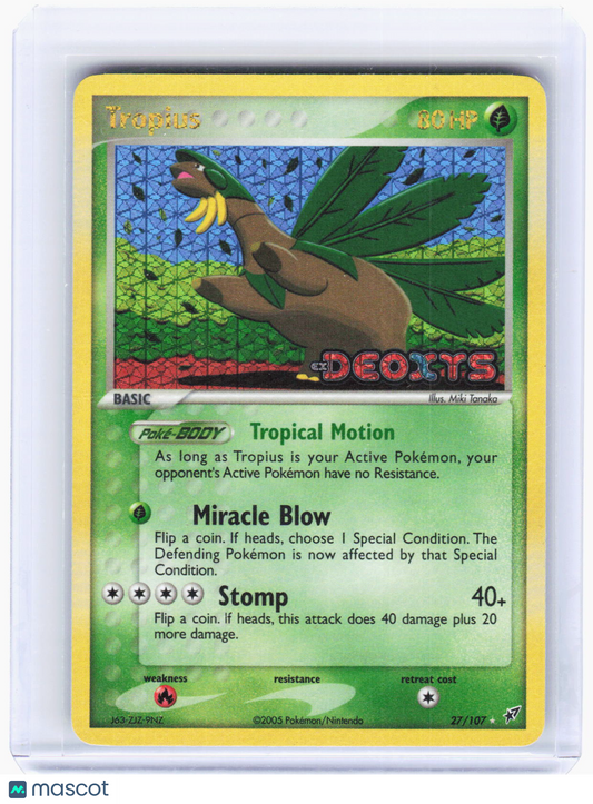 2005 Pokemon—Tropius #27/107 Deoxys—Rare Reverse Holo (Lightly Played)