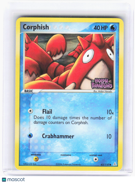 2006 Pokemon—Corphish #63/110 Holon Phantoms—Common Reverse Holo (LP)