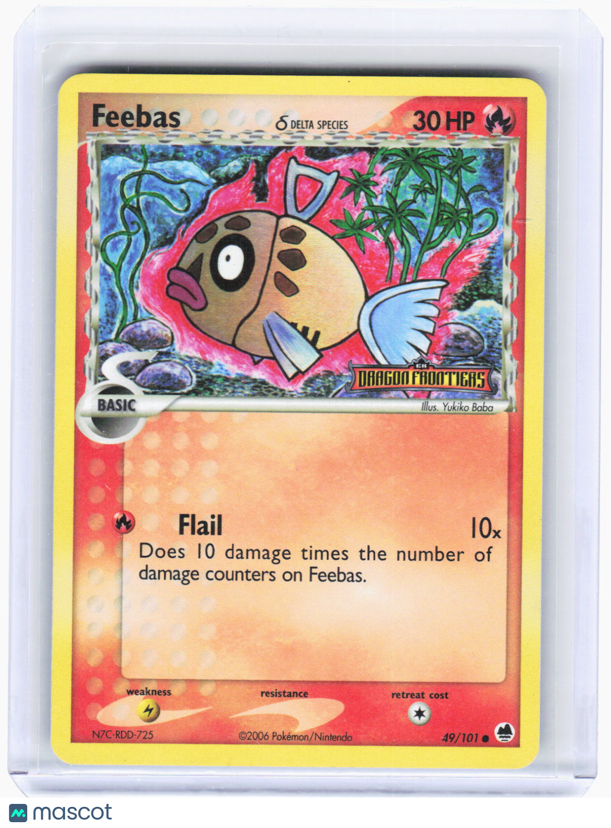 2006 Pokemon—Feebas (Delta Species) #49/101 Dragon Frontiers—Common RH (LP)