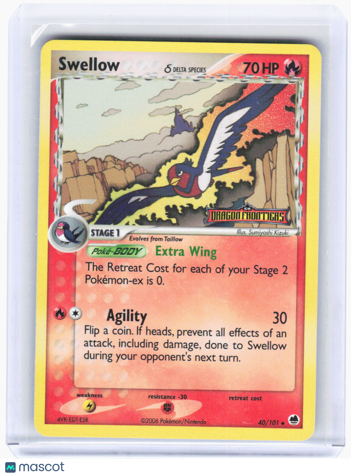 2006 Pokemon—Swellow (Delta Species) #40/101 Dragon Frontiers—Uncommon RH (LP)