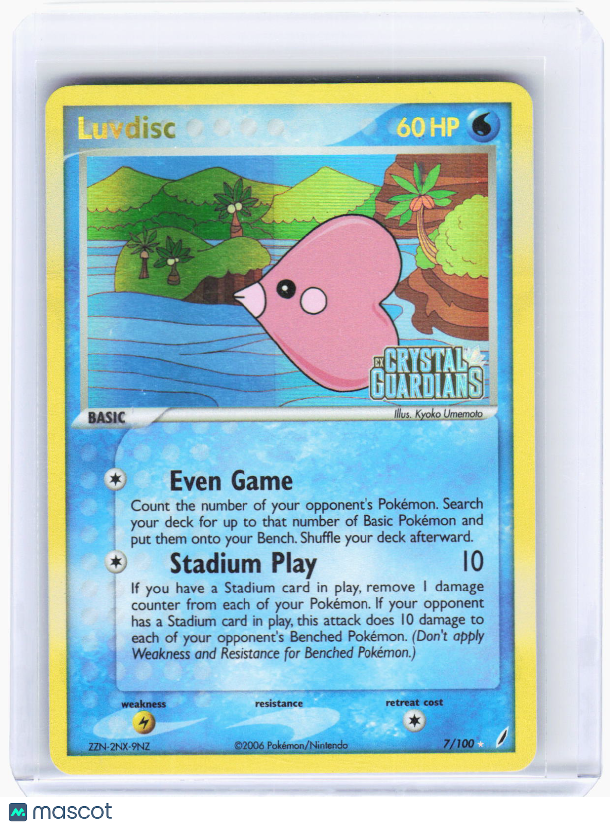 2006 Pokemon—Luvdisc #7/100 Crystal Guardians—Holo Rare Reverse Holo (LP)