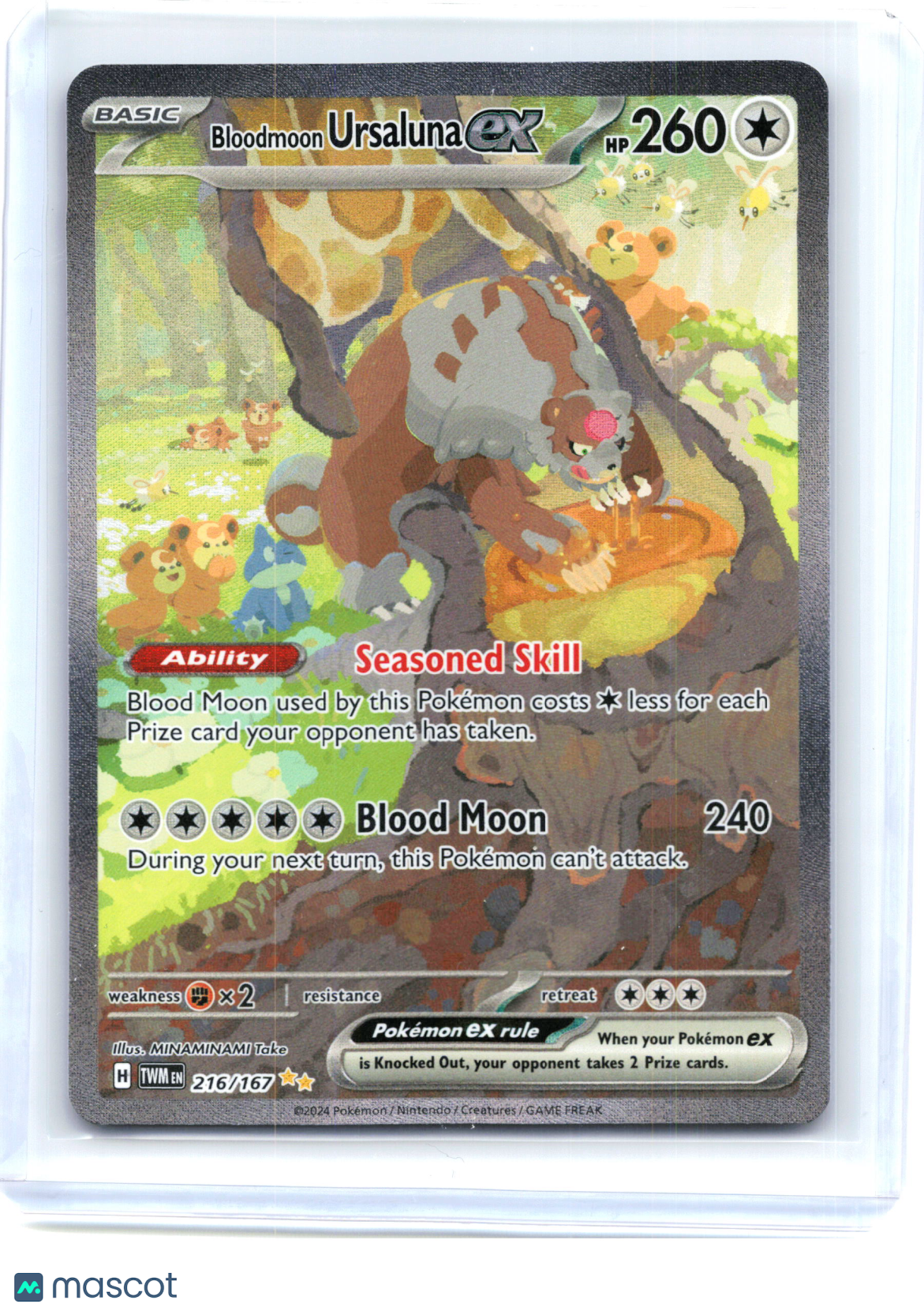 2024 Bloodmoon Ursaluna ex 216/167 Twilight Masquerade—Special Illustration Rare