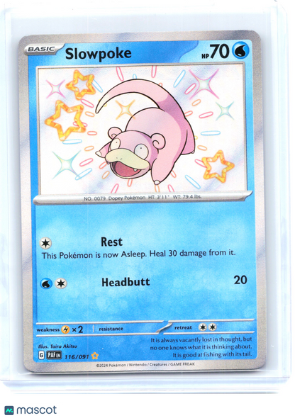 2024 Pokemon—Slowpoke #116/91 Paldean Fates—Shiny Rare Holo