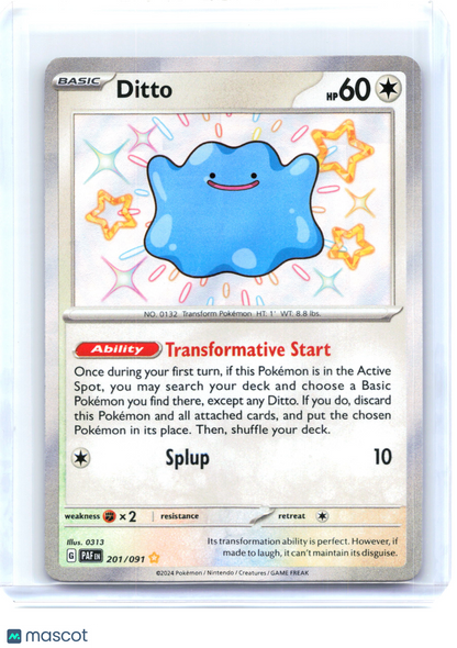 2024 Pokemon—Ditto #201/91 Paldean Fates—Shiny Rare Holo [Lightly Played]