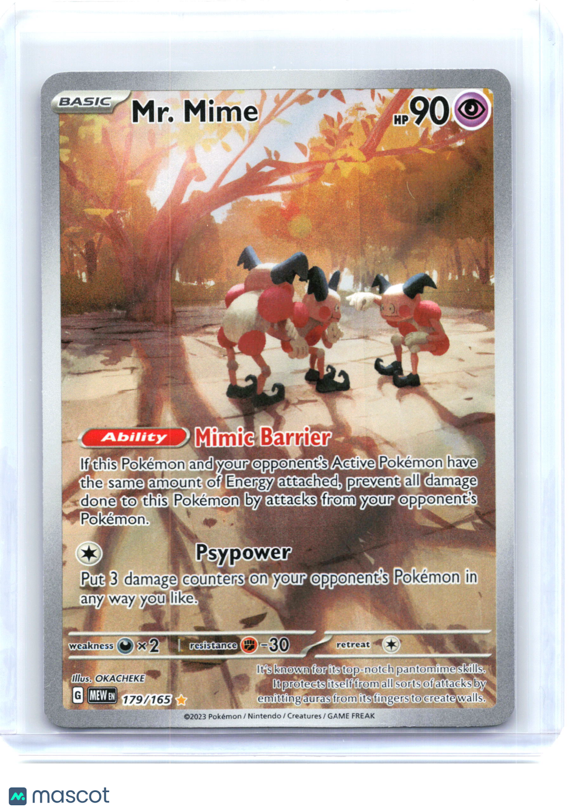 2023 Pokemon—MR. Mime #179/165 Scarlet & Violet 151—Illustration Rare Holo [MP]