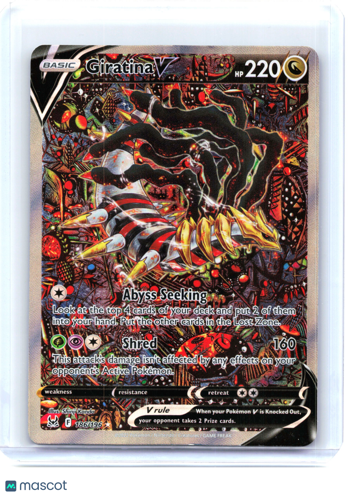 2022 Pokemon—Giratina V #186/196 Lost Origin—Ultra Rare Holo [Moderately Played]