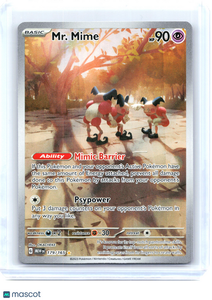 2023 Pokemon—Mr. Mime #179/165 Scarlet & Violet 151—Illustration Rare Holo [LP]