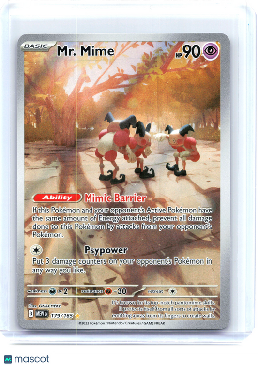 2023 Pokemon—MR. Mime #179/165 Scarlet & Violet 151—Illustration Rare Holo [LP]