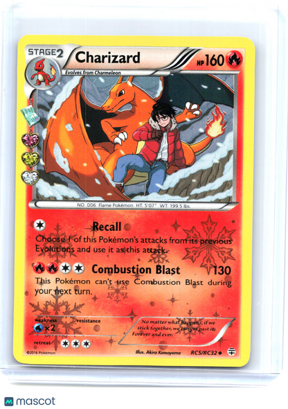 2016 Pokemon—Charizard #RC5/RC32 Radiant Collection—Uncommon Reverse Holo [LP]