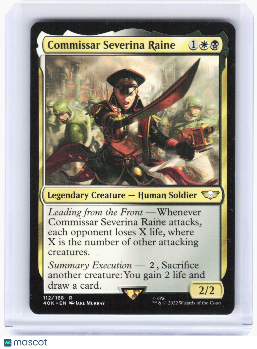 2022 Magic: The Gathering—Commissar Severina Raine #112 (40K)—Rare Non-Foil
