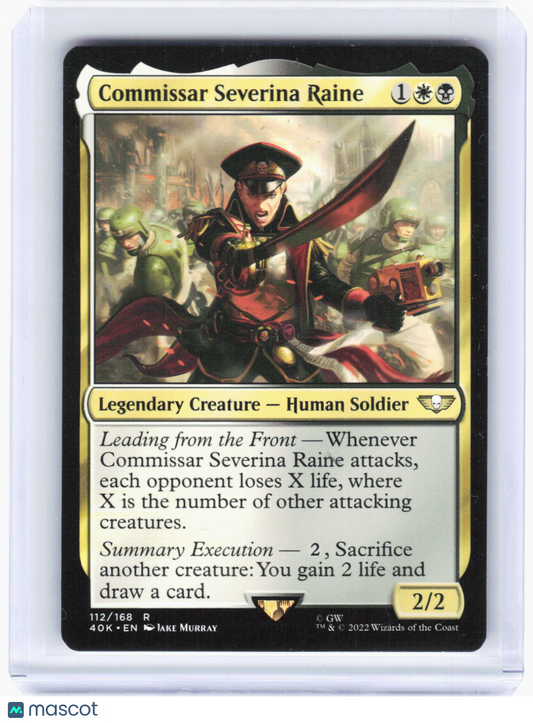 2022 Magic: The Gathering—Commissar Severina Raine #112 (40K)—Rare Non-Foil