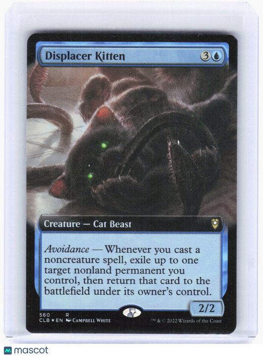 2022 Magic: The Gathering—Displacer Kitten (Extended Art) #560 (CLB)—Rare Foil