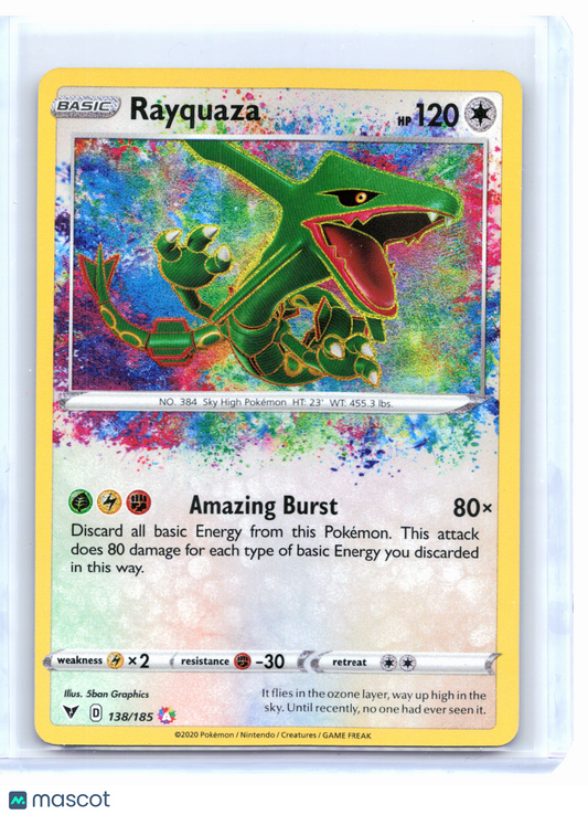 2020 Pokemon—Rayquaza #138/185 Vivid Voltage—Amazing Rare Holo
