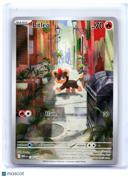 2025 Pokemon—Litleo #139/132 Mega Evolution Base Set—Illustration Rare Holo