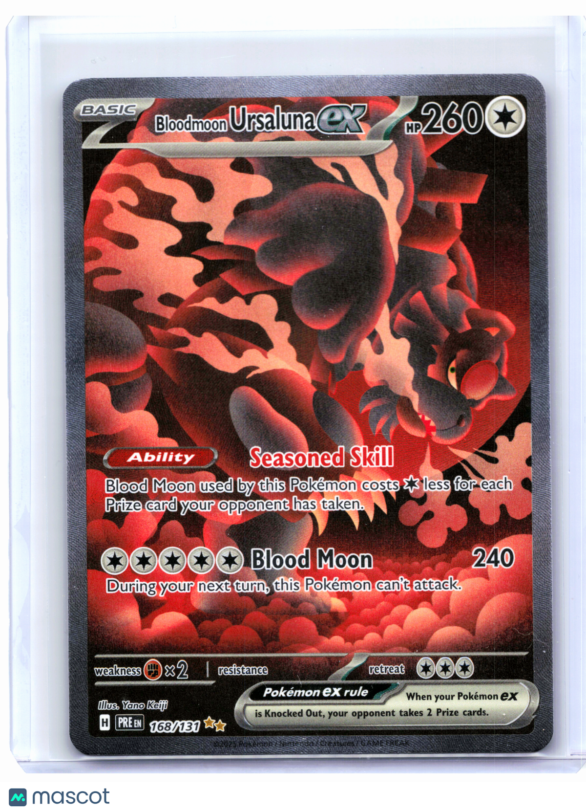 2025 Pokemon—Bloodmoon Ursaluna ex #168/131 Prismatic Evolutions—SIR Holo [LP]