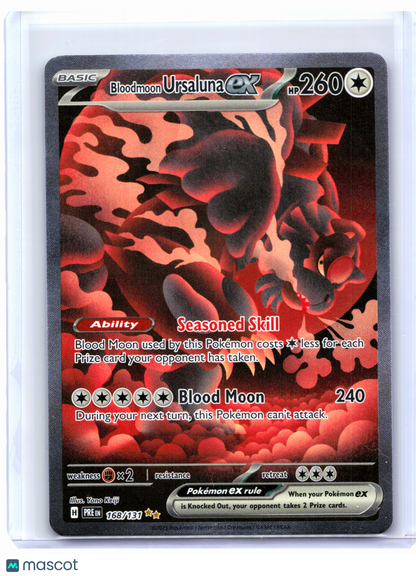 2025 Pokemon—Bloodmoon Ursaluna ex #168/131 Prismatic Evolutions—SIR Holo [LP]