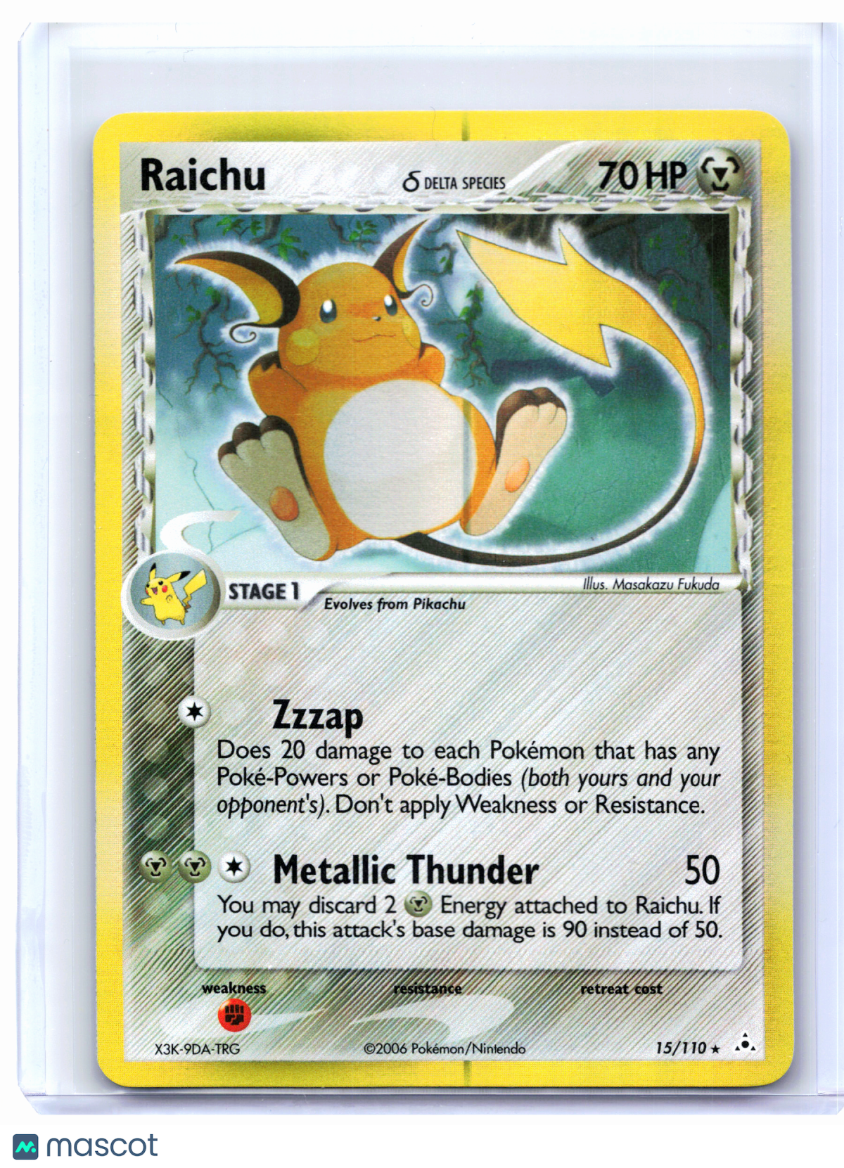 2006 Pokemon—Raichu (Delta Species) #15/110 EX Holon Phantoms—Holo Rare [LP]