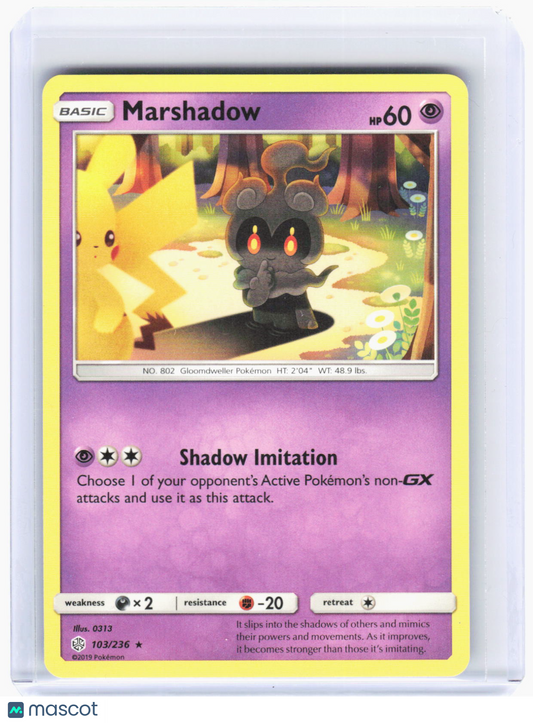 2019 Pokemon—Marshadow #103/236 Cosmic Eclipse—Rare Non-Foil
